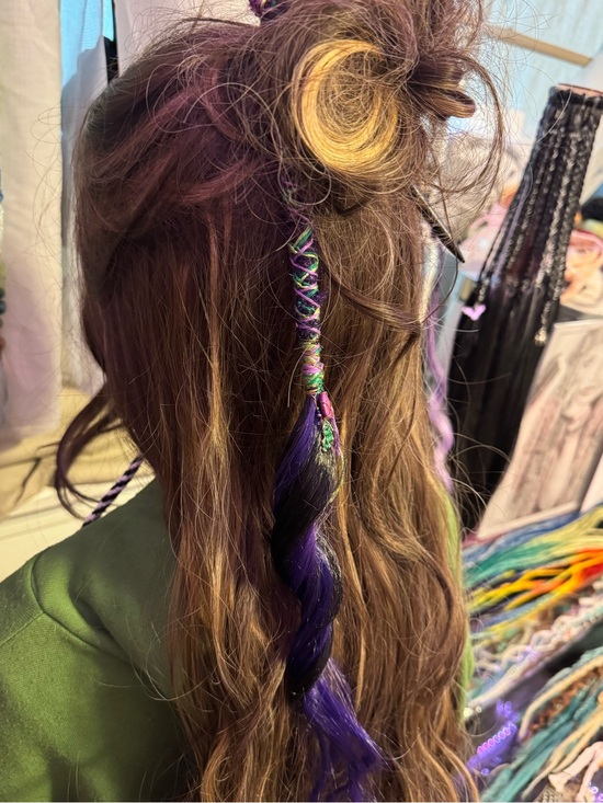 Boho Purple Hair Wrap Accent for Natural Brown Hair main image 7